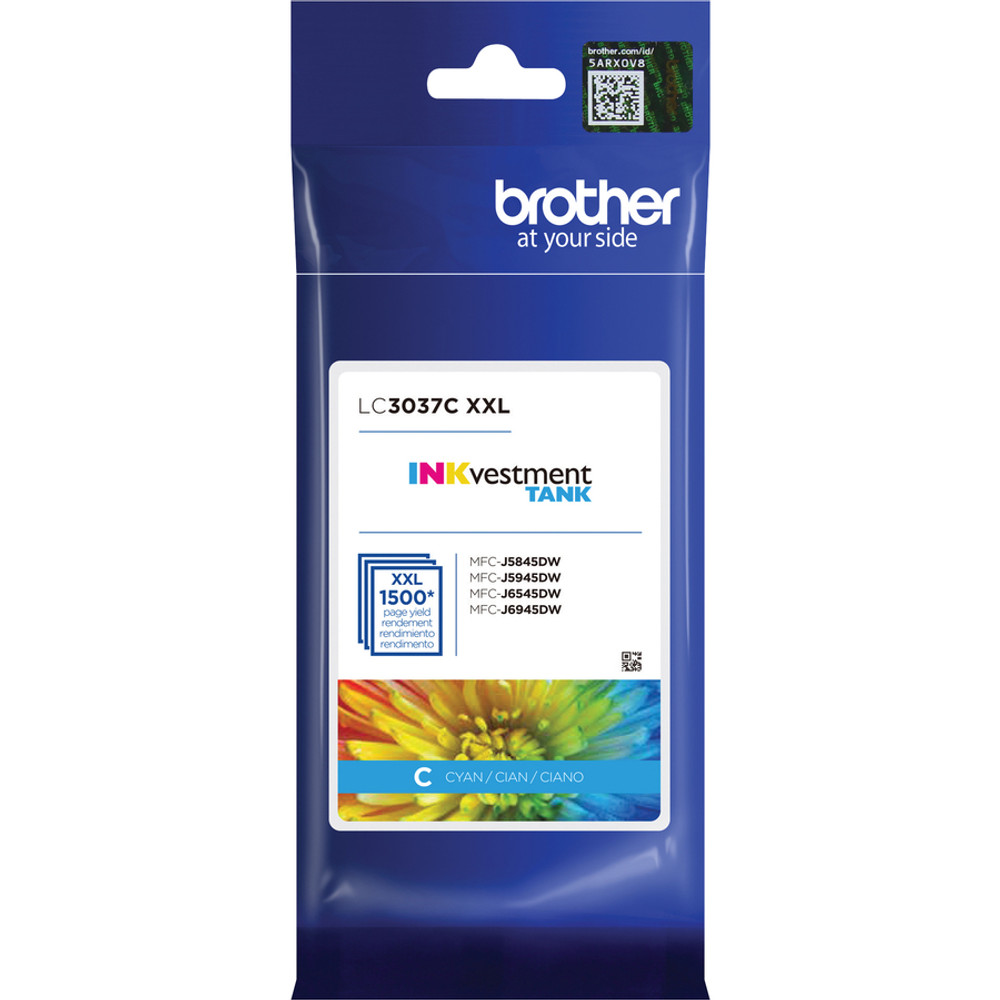 Brother Industries, Ltd Brother LC3037C Brother Genuine LC3037C Super High-yield Cyan INKvestment Tank Ink Cartridge