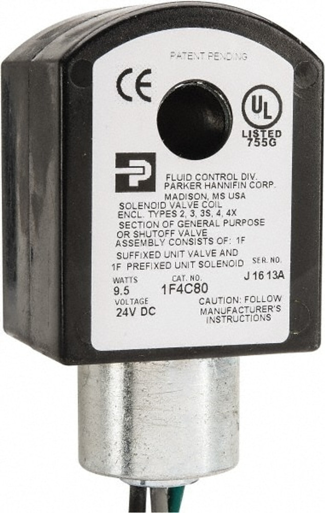 Parker 1F4C80 24 Volt, 18 Coil Lead Length, Class F, Solenoid Coil