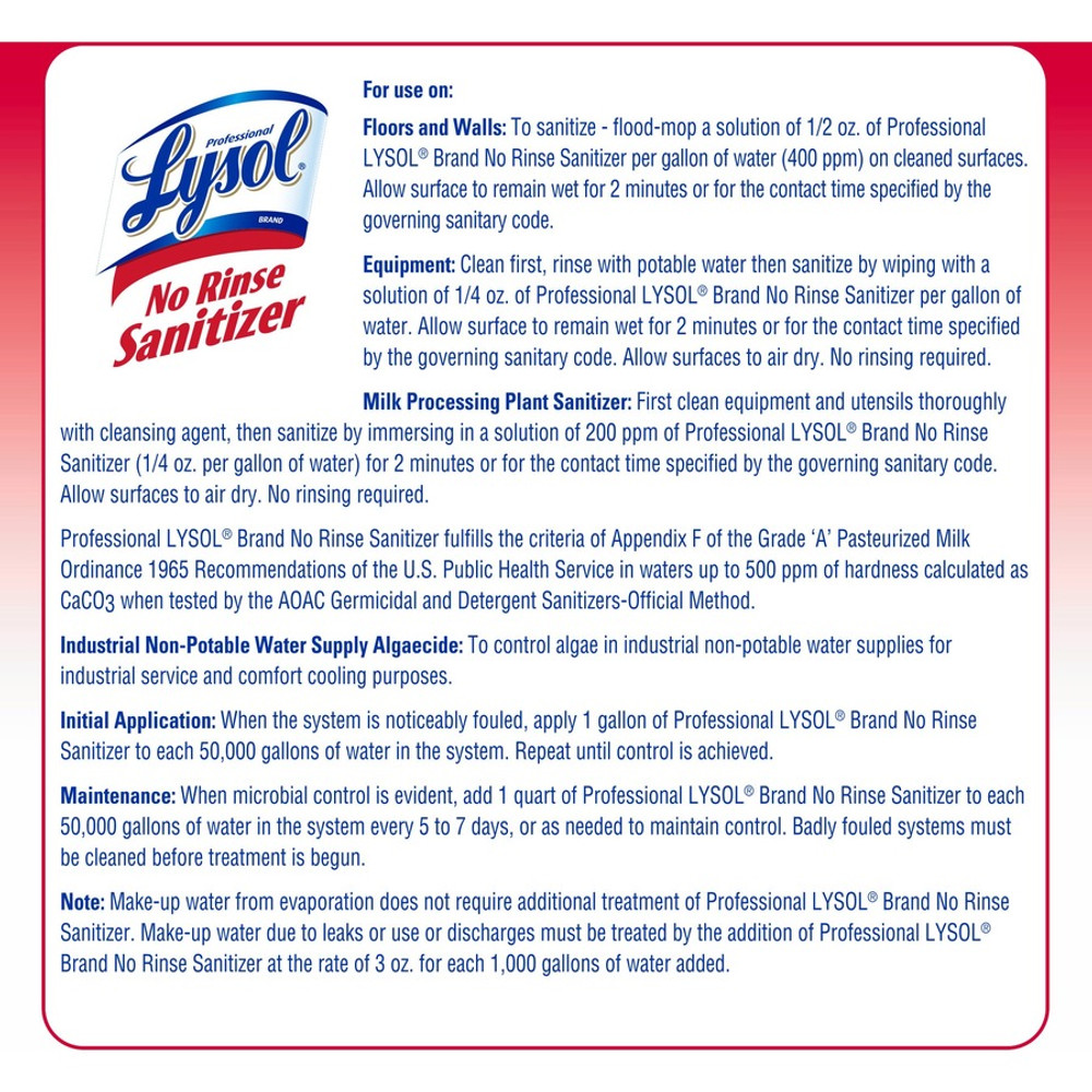 Reckitt Benckiser plc Professional Lysol 74389CT Professional Lysol No Rinse Sanitizer