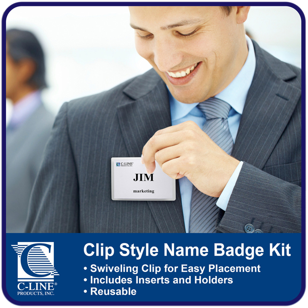 C-Line Products, Inc C-Line 95596 C-Line Clip Style Name Badge Holder Kit