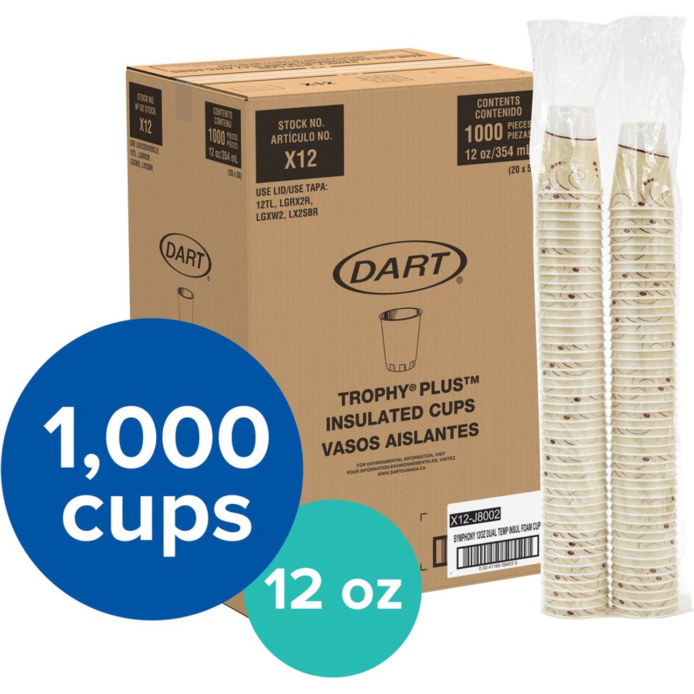 Solo Cup Company Solo X12J8002PCT Solo Trophy Plus 12 oz Symphony Insulated Hot/Cold Cups