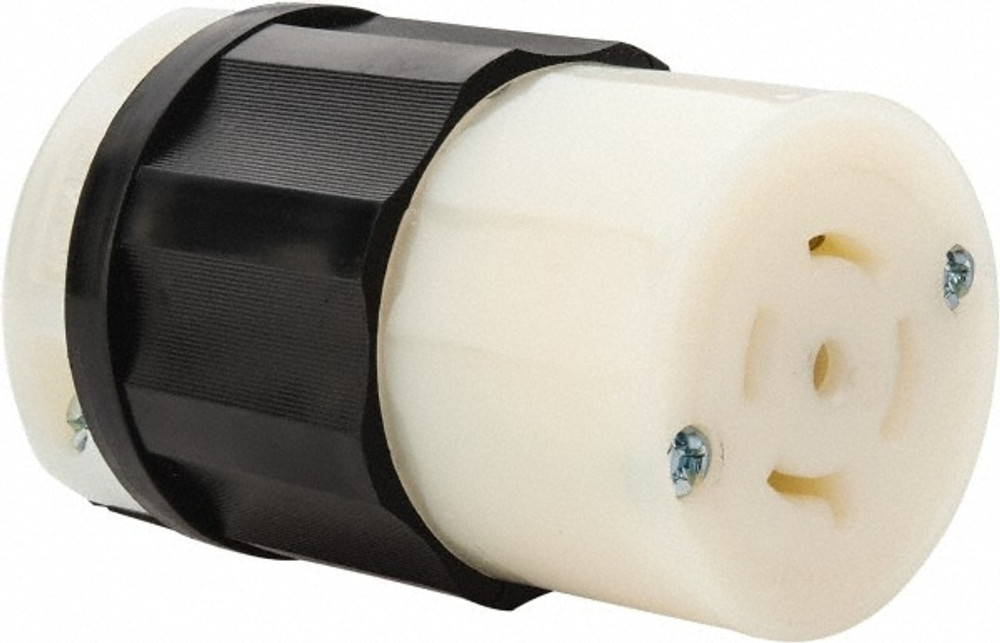 Leviton 2523 Locking Inlet: Connector, Industrial, L22-20R, 277 & 480V, Black & White