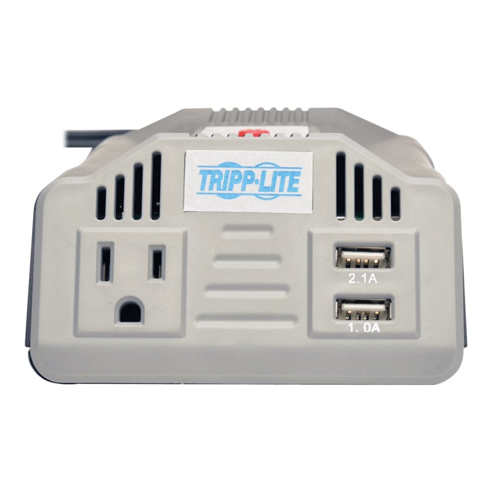 TRIPP LITE PV200USB  Ultra-Compact Car Inverter 200W 12V DC to 120V AC 2 USB Charging Ports 1 Outlet - DC to AC power inverter + battery charger - 12 V - 200 Watt - output connectors: 2