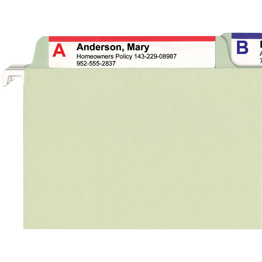 Smead Manufacturing Company Smead 64082 Smead FasTab 1/3 Tab Cut Letter Recycled Hanging Folder