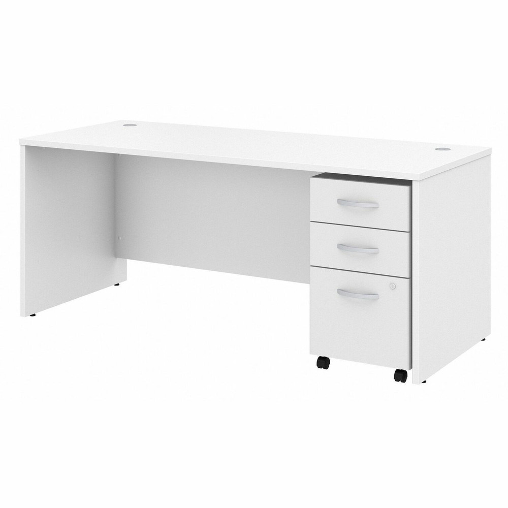 Bush Industries, Inc Bush Business Furniture STC013WHSU Bush Business Furniture Studio C 72W x 30D Office Desk with Mobile File Cabinet