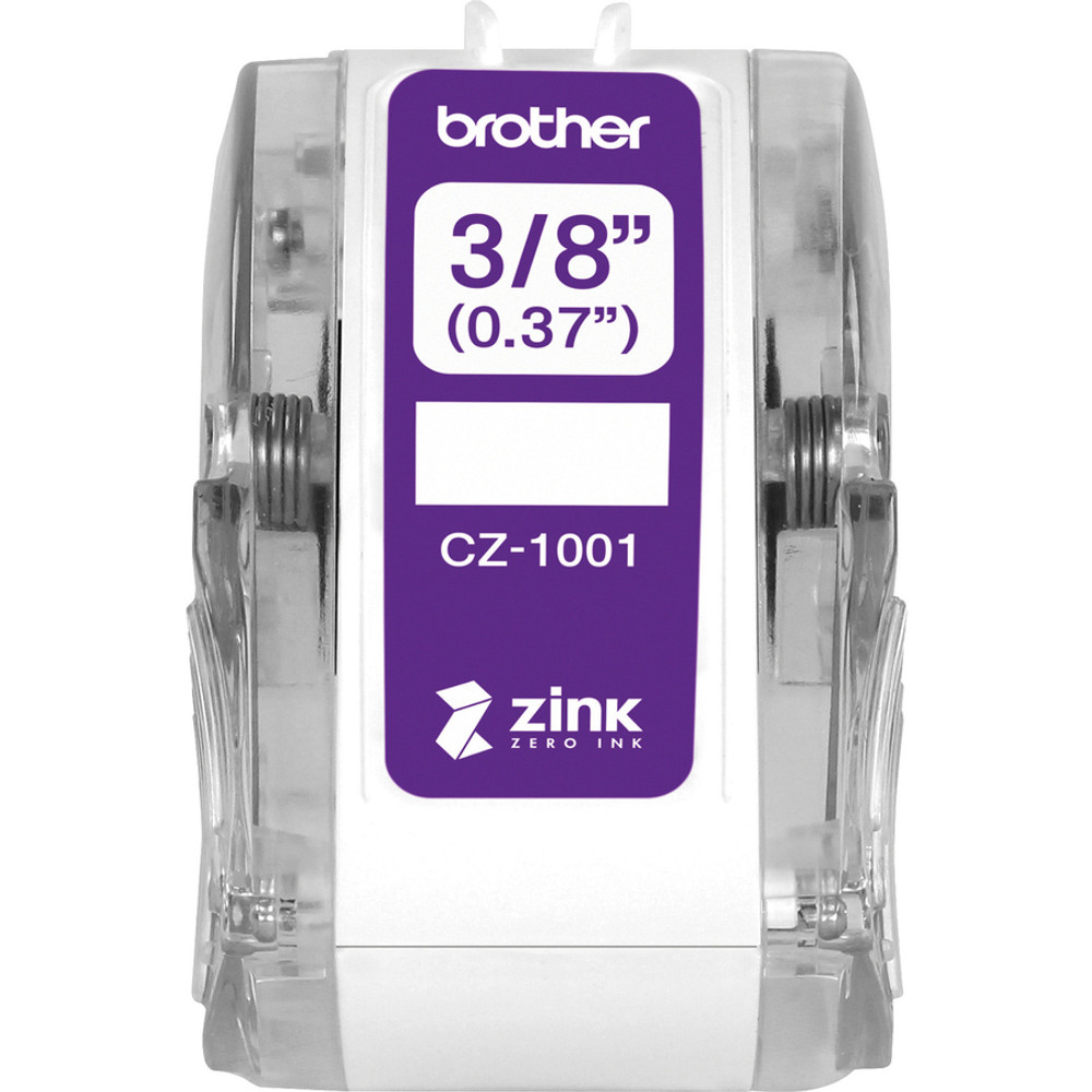 Brother Industries, Ltd Brother CZ-1001 Brother Genuine CZ-1001 3/8" (0.37") 9mm wide x 16.4 ft. (5 m) long label roll featuring ZINK&reg; Zero Ink technology