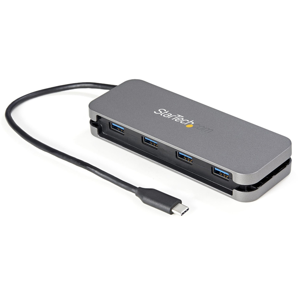 StarTech.com HB30CM4AB StarTech.com 4 Port USB C Hub - 4x USB-A - 5Gbps USB 3.0 Type-C Hub (USB 3.2/3.2 Gen 1) - Bus Powered - 11" Long Cable w/ Cable Management