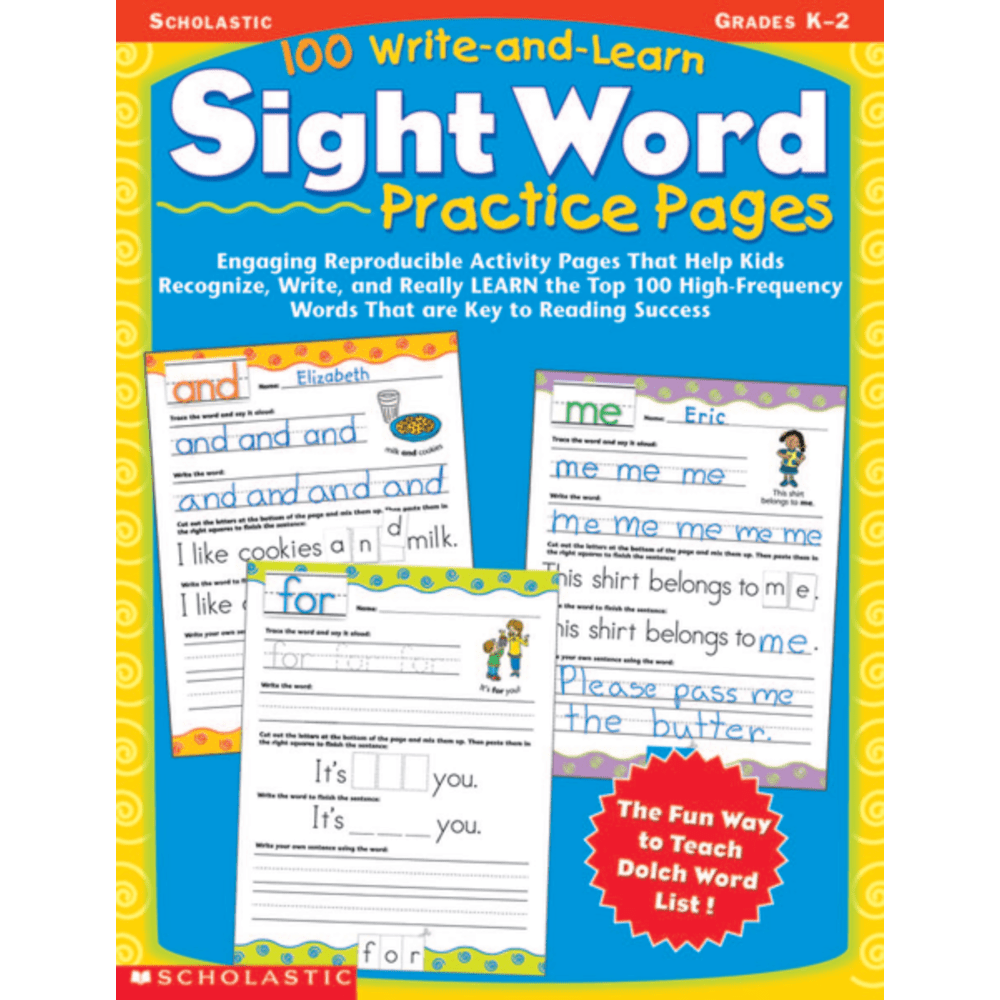 Watch confidence soar as children master 100 sight words - the words most commonly encountered in any text. Children read more fluently, write with greater ease and spell more accurately when they know these high-frequency words!  These fun, ready-to-go practice pages let kids trace, copy, manipulate, cut and paste, and write each sight word on their own.  Features words from the Dolch Word List, a commonly recognized core of sight words.  Also includes games and extension activities.  Ideal for grades K-2.