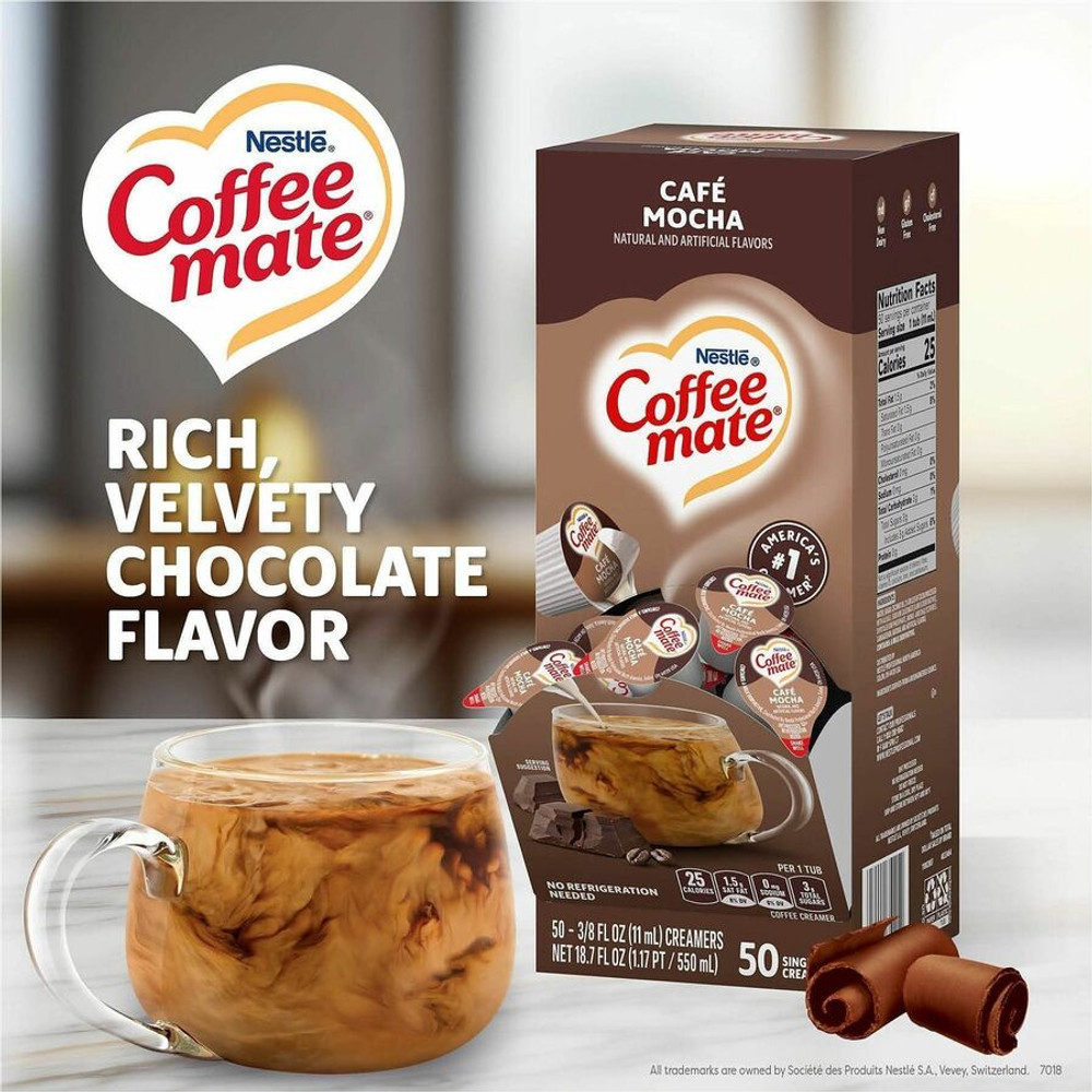 Nestle Professional Coffee mate 35115CT Coffee mate Cafe Mocha Liquid Creamer Singles - Gluten-Free