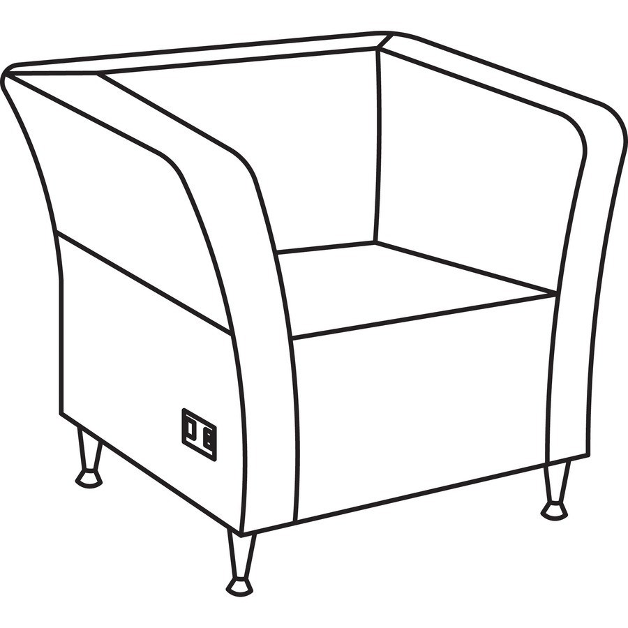 Lorell 86916 Lorell Fuze Modular Series Square Lounge Chair