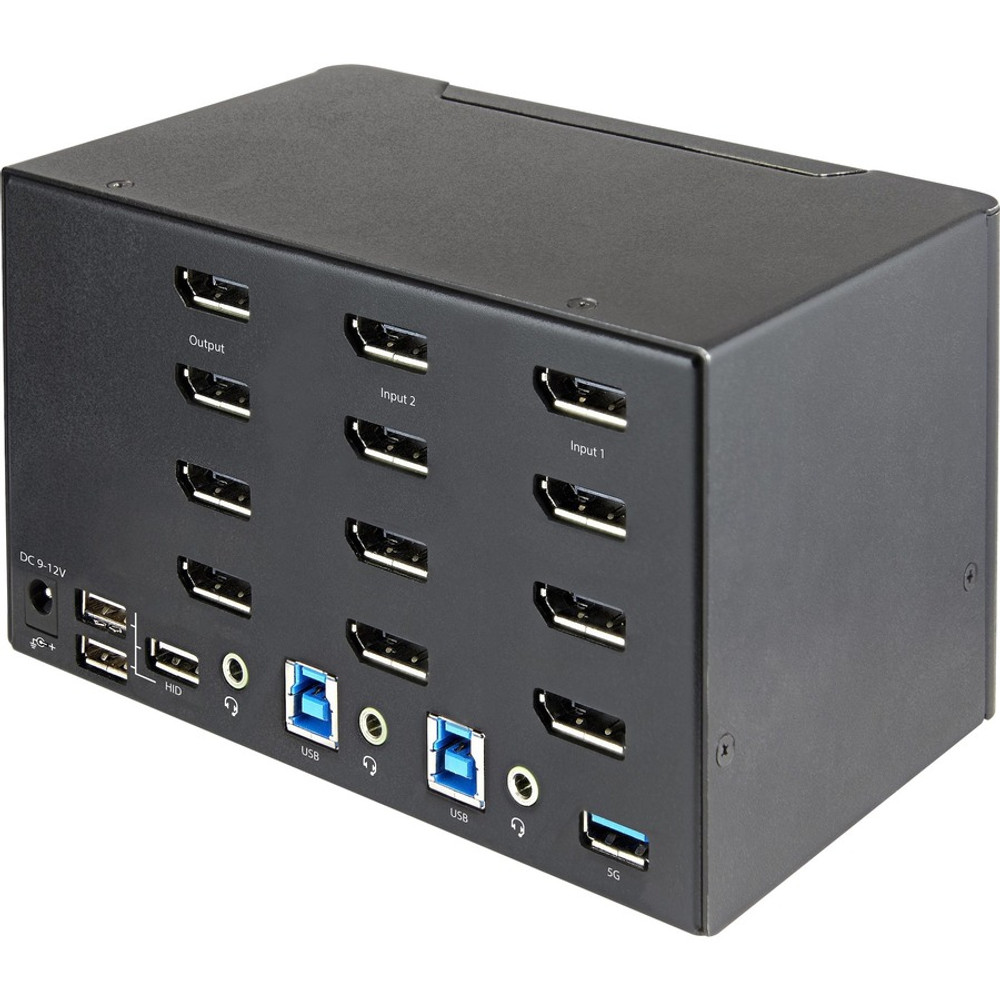 StarTech.com SV231QDPU34K StarTech.com 2 Port Quad Monitor DisplayPort KVM Switch 4K 60Hz UHD HDR, DP 1.2 KVM Switch, 2 Port USB 3.0 Hub, 4x USB HID, Audio, Hotkey