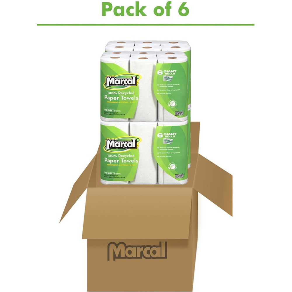 Marcal Manufacturing, LLC Marcal 6181CT Marcal 100% Recycled, Giant Roll Paper Towels