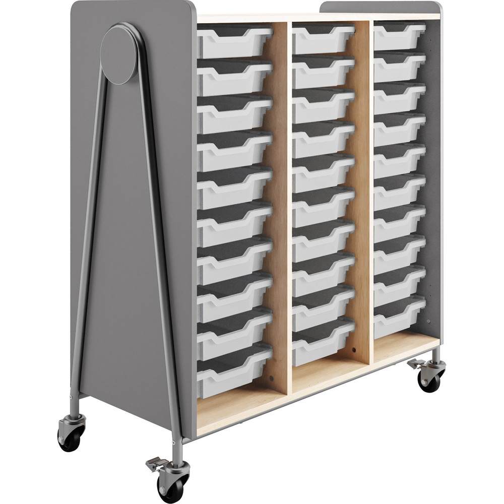Safco Products Safco 3930GRY Safco Whiffle Typical Triple Rolling Storage Cart