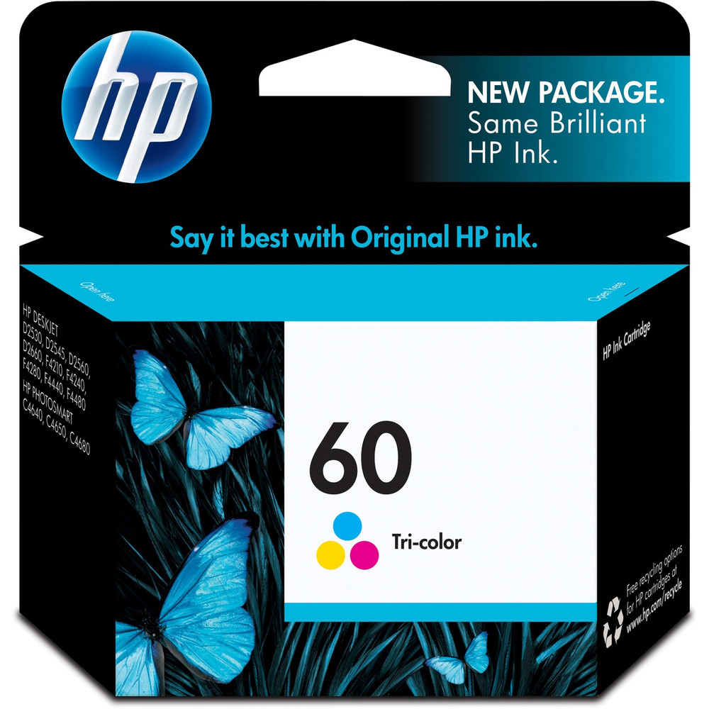 HP Inc. HP CC643WN HP 60 (CC643WN) Original Inkjet Ink Cartridge - Cyan, Magenta, Yellow - 1 Each