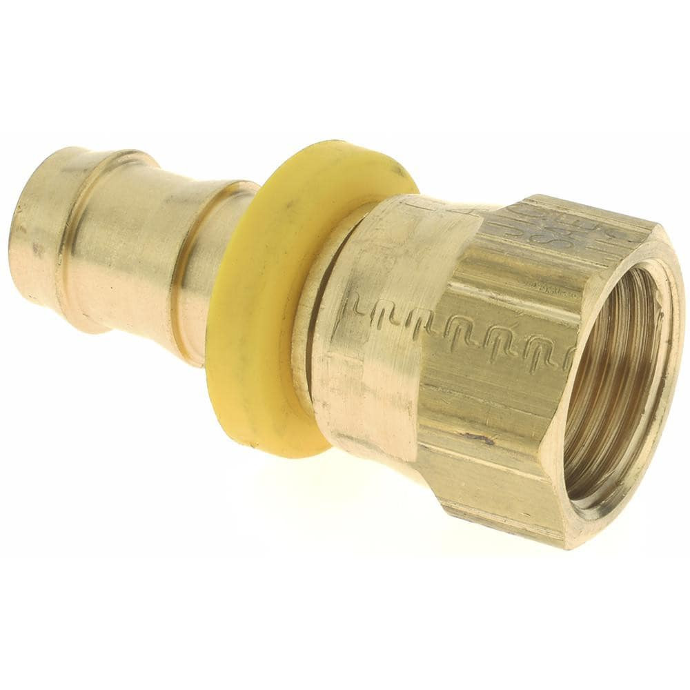 Parker PP-00400 Barbed Push-On Hose Female Swivel: 1-1/16-14 UNF, Brass, 3/4" Barb