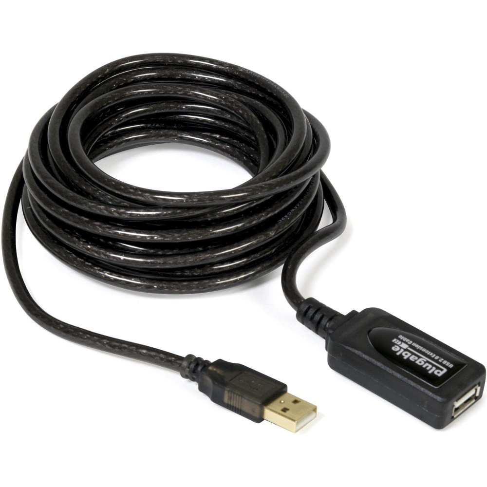 LEANCODE INC DBA PLUGABLE TECH Plugable USB2-5M  USB2-5M - USB extension cable - USB (F) to USB (M) - USB 2.0 - 16.4 ft - active