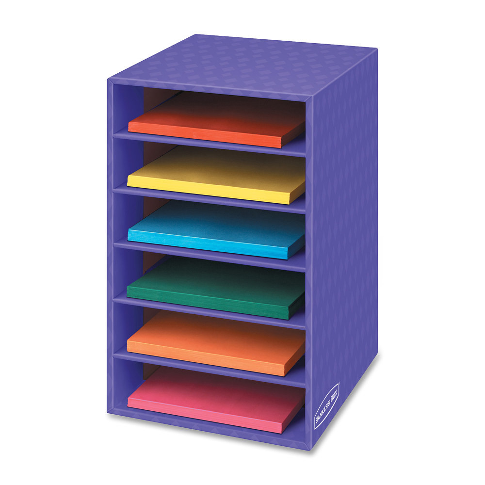 FELLOWES INC. 3381201 Bankers Box 60% Recycled Shelf Organizer, 18inH x 12inW x 13 3/10inD, Purple