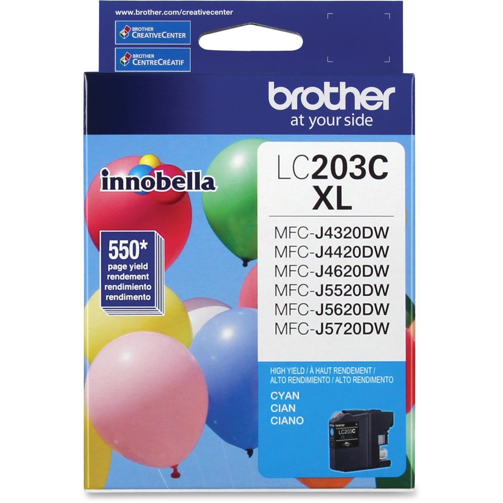 BROTHER INTL CORP Brother LC203C  LC203 Cyan High-Yield Ink Cartridge, LC203C