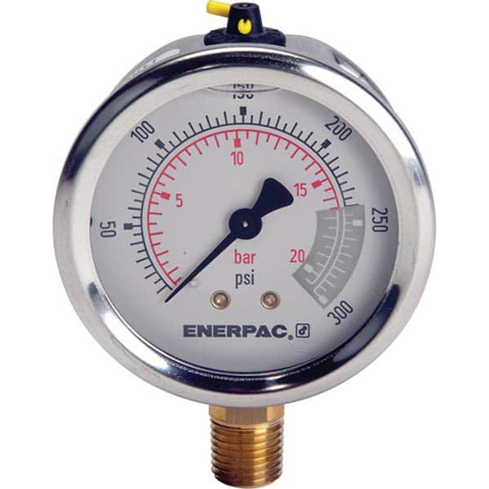 Enerpac G2512L 300 psi Glycerine-Filled Hydraulic Pressure Gauge