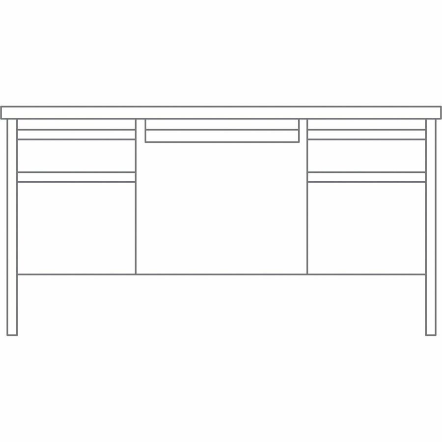 Lorell 03155 Lorell Fortress Series Double-Pedestal Teachers Desk