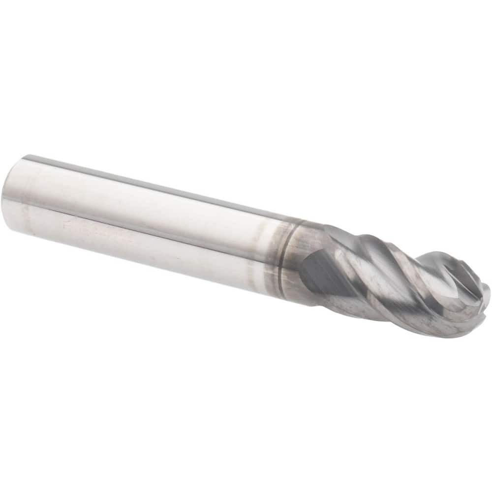 Accupro 12179260 Ball End Mill: 0.3125" Dia, 0.5" LOC, 4 Flute, Solid Carbide