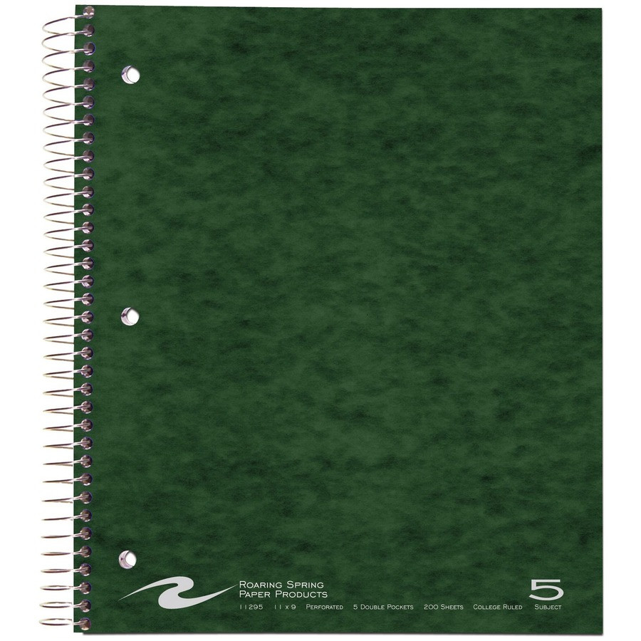 Roaring Spring Paper Products Roaring Spring 11295cs Roaring Spring Premium College Ruled Five Subject Spiral Notebook