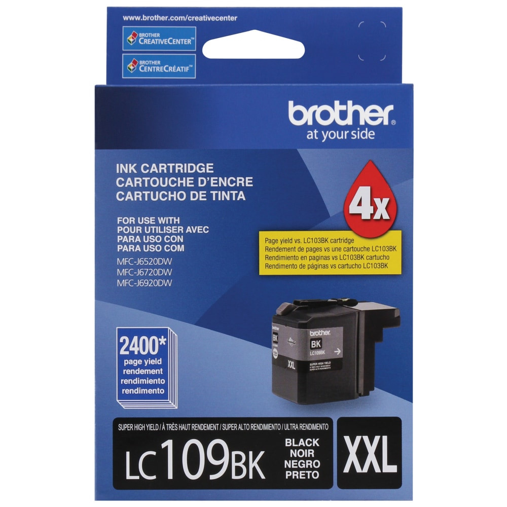 BROTHER INTL CORP LC109BKS Brother LC109 Black Super-High-Yield Ink Cartridge, LC109BK, LC109BKS