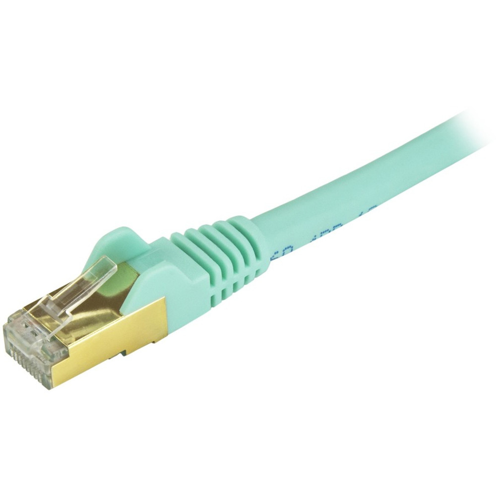 StarTech.com C6ASPAT7AQ StarTech.com 7ft CAT6a Ethernet Cable - 10 Gigabit Category 6a Shielded Snagless 100W PoE Patch Cord - 10GbE Aqua UL Certified Wiring/TIA