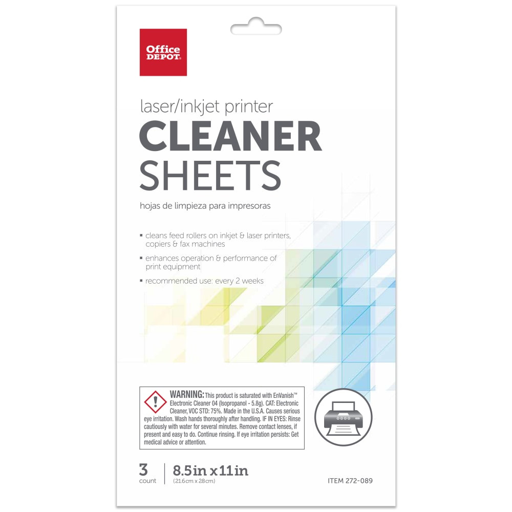 OFFICE DEPOT OD2537  Brand Brand Laser/Inkjet Printer Cleaner Sheets