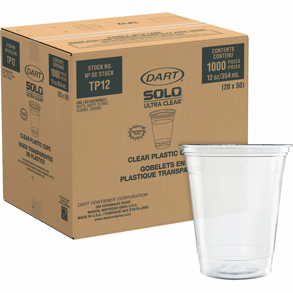 Dart Container Corporation Solo TP12 Solo Ultra Clear 12 oz Practical-Fill Cold Cups