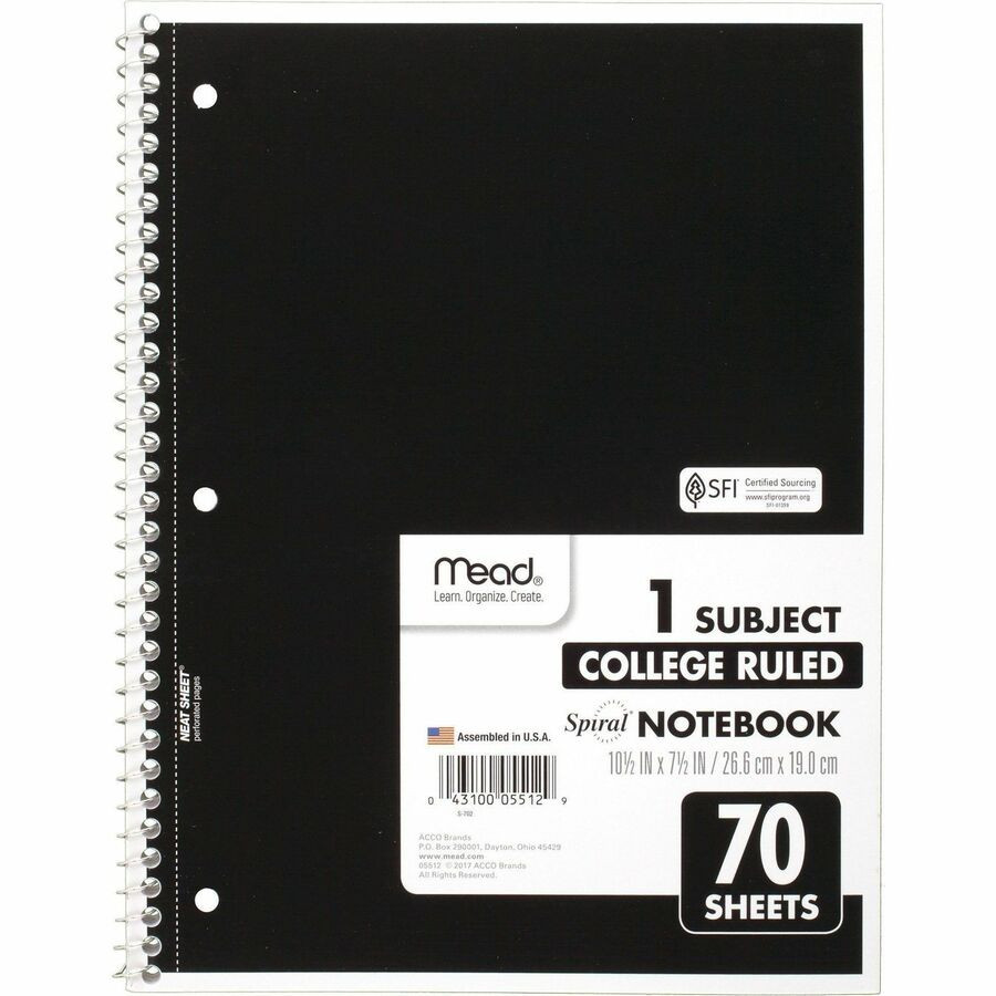 ACCO Brands Corporation Mead 05512BD Mead One-subject Spiral Notebook
