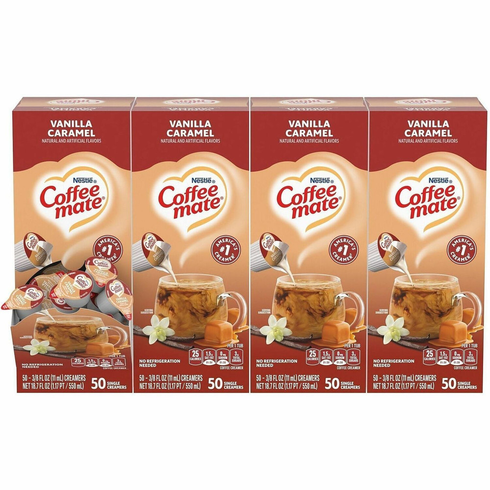 Nestle Professional Coffee mate 79129CT Coffee mate Vanilla Caramel Flavor Liquid Creamer Singles
