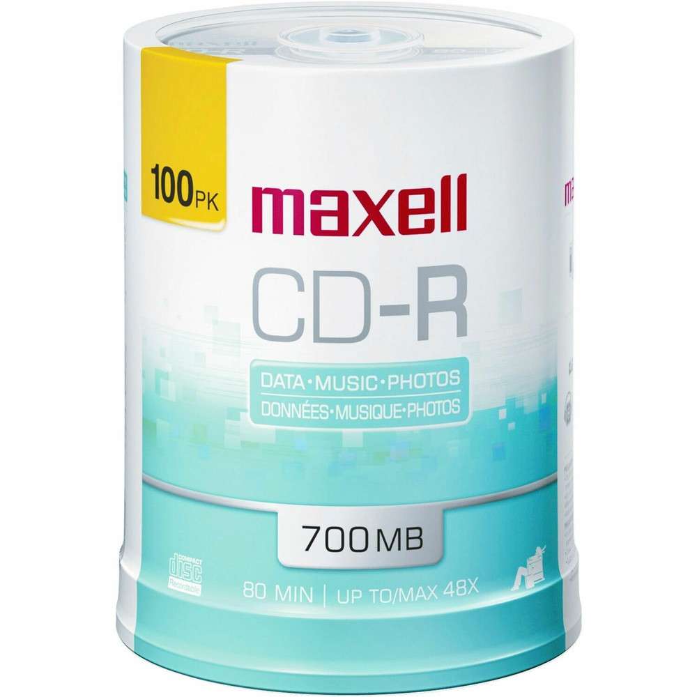 Maxell 648720 Maxell CD Recordable Media - CD-R - 48x - 700 MB - 100 Pack Spindle