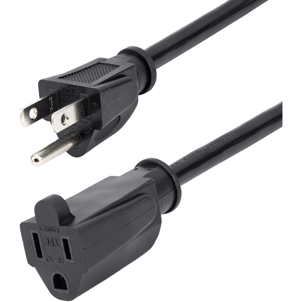 StarTech.com PAC10120 StarTech.com 20ft (6m) Power Extension Cord, NEMA5-15R to NEMA5-15P Black Extension Cord, 13A 125V, 16AWG, Computer Power Extension Cable