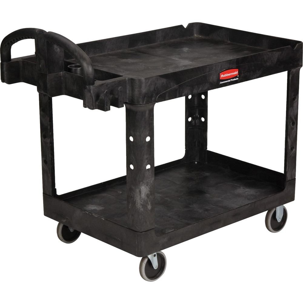 Rubbermaid Commercial Products Rubbermaid Commercial 452088BK Rubbermaid Commercial Medium Utility Cart with Lipped Shelf