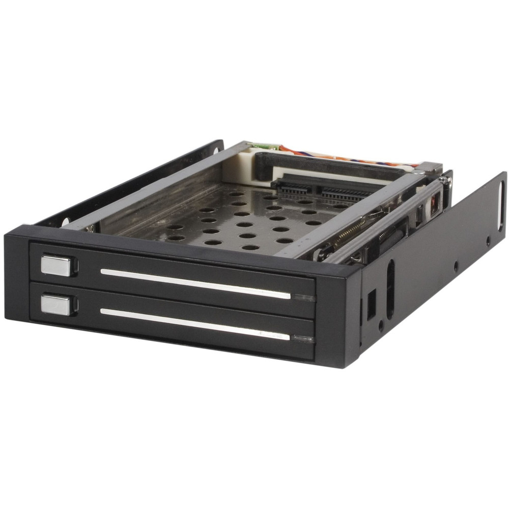 StarTech.com HSB220SAT25B StarTech.com 2 Drive 2.5in Trayless Hot Swap SATA Mobile Rack Backplane - Storage bay adapter - black