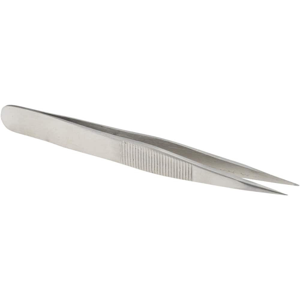 Value Collection 10451-SA Precision Tweezer: AC-SA, Stainless Steel, Heavy Tip with Serrated Shank Tip, 4-3/8" OAL