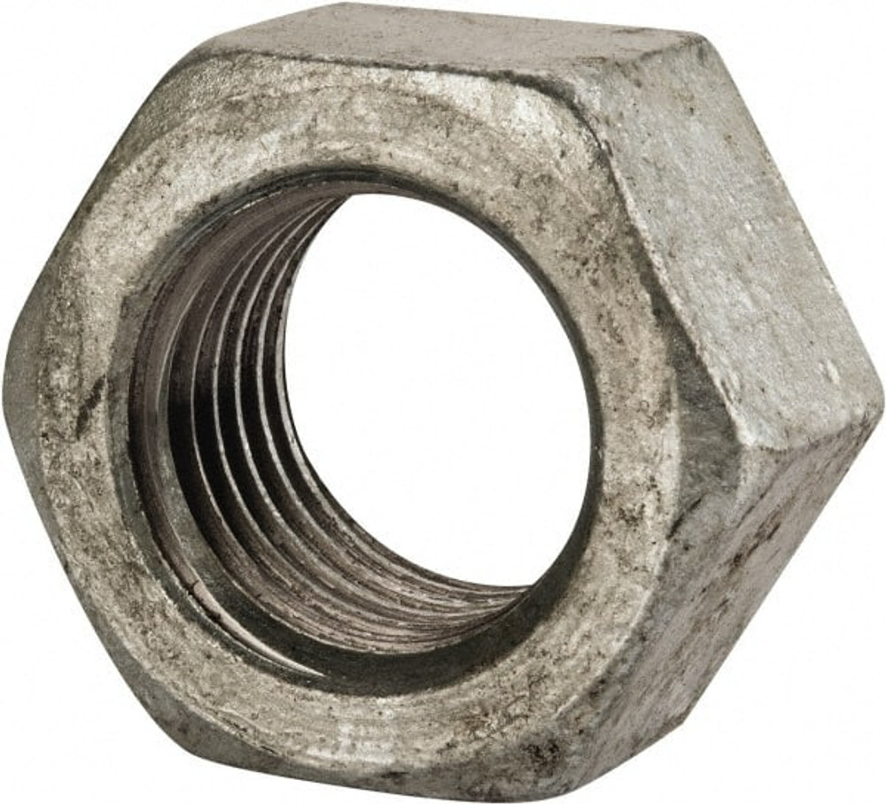 Value Collection HNI2125G-001BX Hex Nut: 1-1/4 - 7, Grade A Steel, Hot Dipped Galvanized Finish