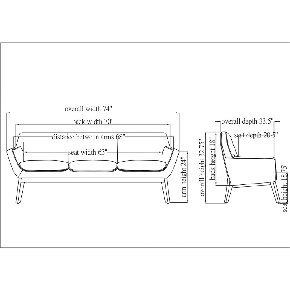 Lorell 68960 Lorell Quintessence Collection Sofa