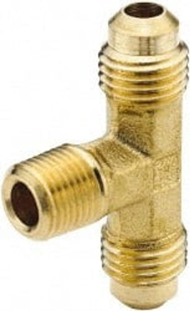 Parker 145F-2-2 Brass Flared Tube Male Branch Tee: 1/8" Tube OD, 1/8-27 Thread, 45 ° Flared Angle