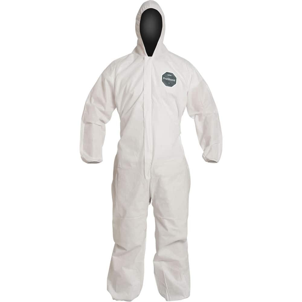 Dupont PB127SWH3X00250 Disposable Coveralls: Size 3X-Large, Film Laminate, Zipper Closure