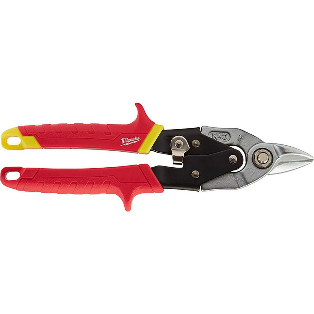 Milwaukee Tool 48-22-4500 Aviation Snips: 9-1/2" OAL, 4-1/2" LOC, Steel Blades