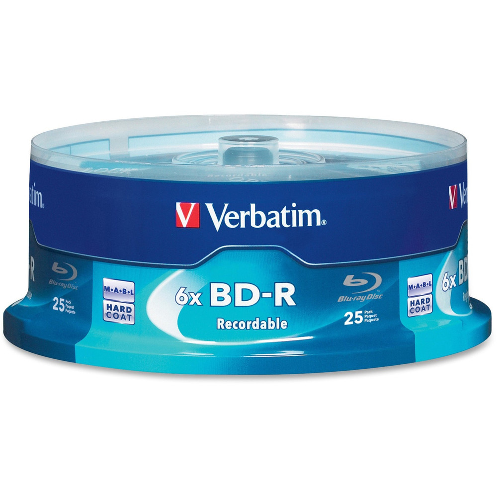 Verbatim America, LLC Verbatim 97457 Verbatim 97457 Blu-ray Recordable Media - BD-R - 16x - 25 GB - 25 Pack Spindle