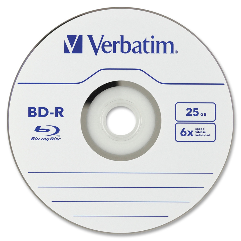 Verbatim America, LLC Verbatim 97457 Verbatim 97457 Blu-ray Recordable Media - BD-R - 16x - 25 GB - 25 Pack Spindle