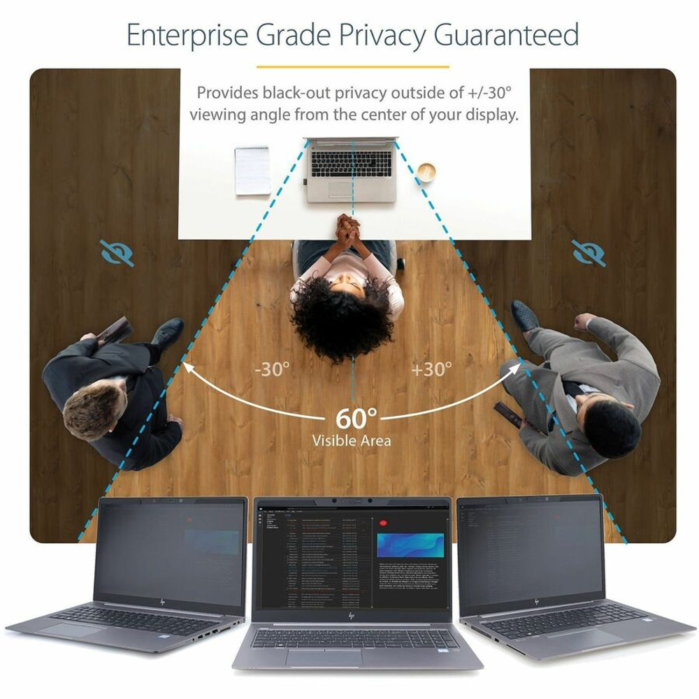 StarTech.com PRIVSCNLT15 StarTech.com Laptop Privacy Screen for 15.6" Notebook - Removable Magnetic Laptop Security Filter - Blue Light Reducing - Matte/Glossy