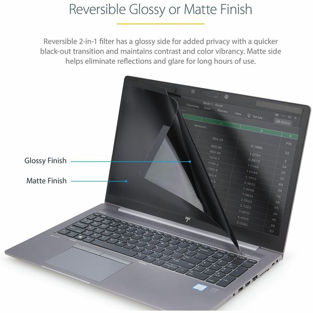StarTech.com PRIVSCNLT15 StarTech.com Laptop Privacy Screen for 15.6" Notebook - Removable Magnetic Laptop Security Filter - Blue Light Reducing - Matte/Glossy