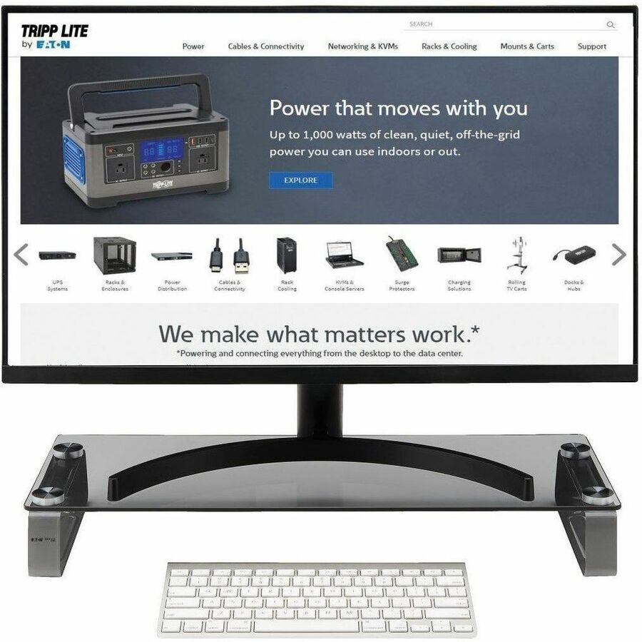 Tripp Lite by Eaton MR2208G Tripp Lite by Eaton Universal Monitor Riser Stand Glass Computer Laptop Printers 3"