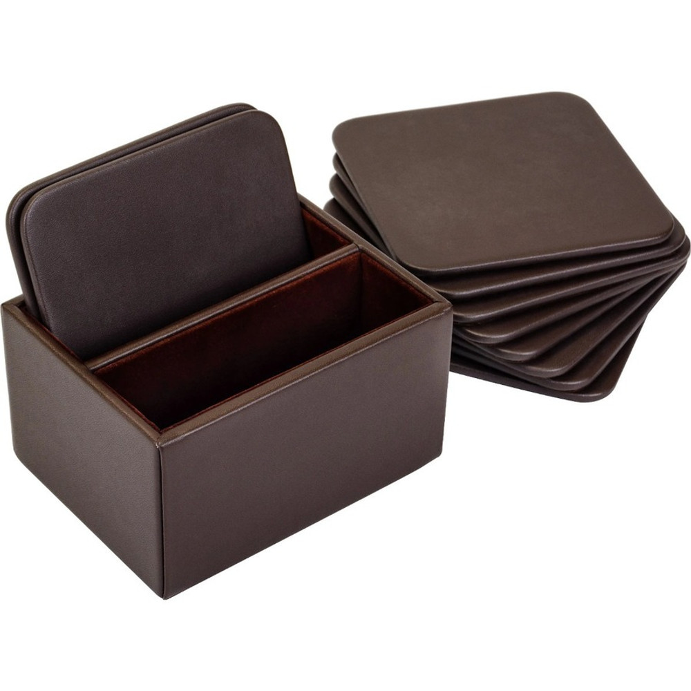 Dacasso Limited, Inc Dacasso A3443 Dacasso Leather Square Coaster Set