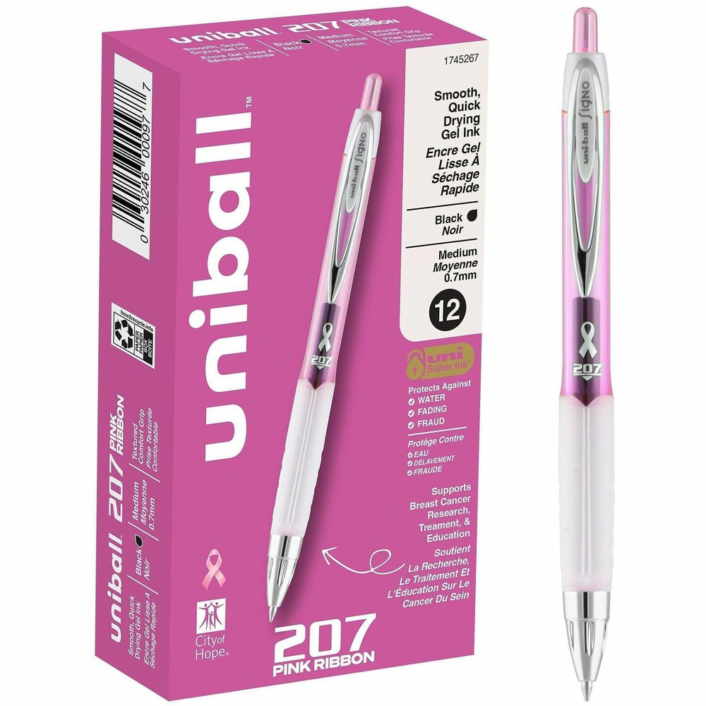 uni-ball Corporation uniball? 1745267BX uniball&trade; 207 Pink Ribbon Gel Pens