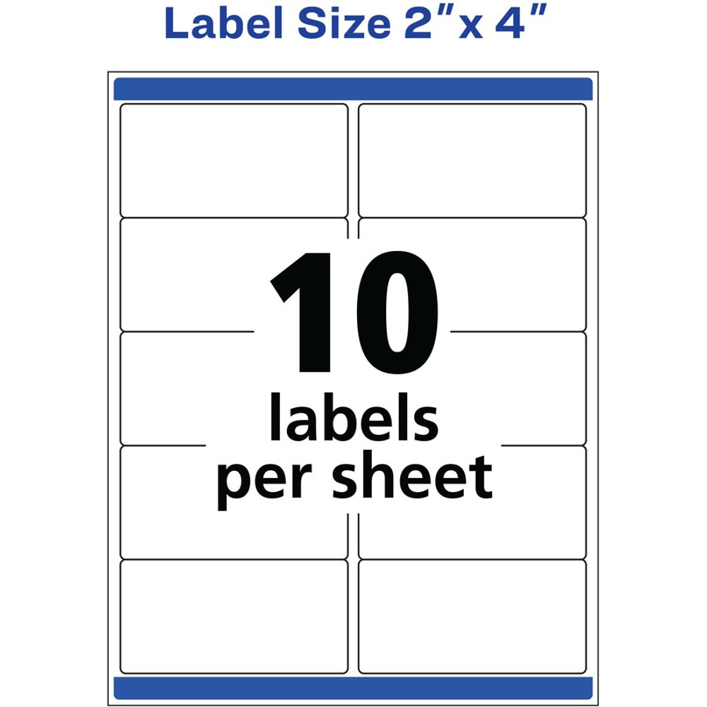 Avery Avery&reg; 5523 Avery&reg; Waterproof Labels, 2" x 4" , 500 Total (05523)